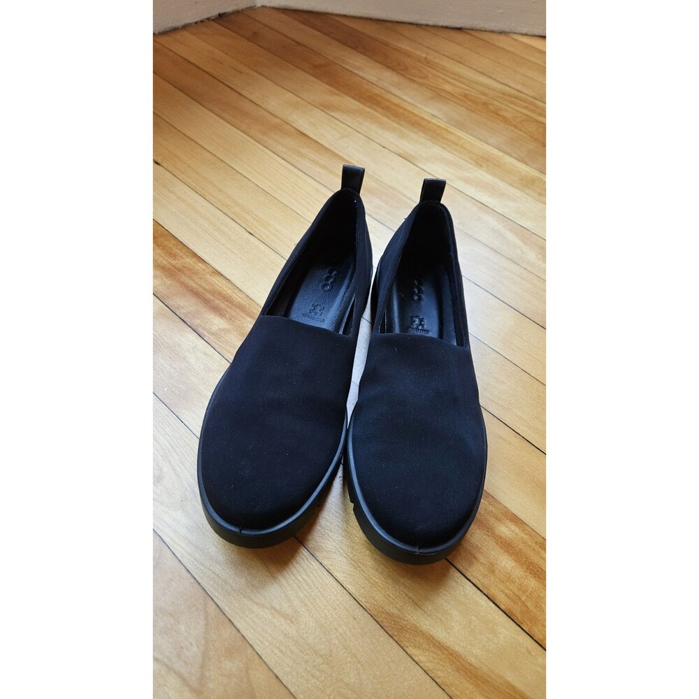 ECCO Womens EU 40 (US 9-9.5) Black Stretch Slip On Comfort Loafers Leather